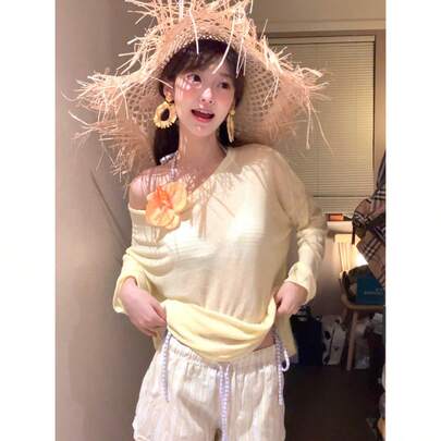 女性用ツーピースビキニセット、4点セット、長袖、日焼け防止、体型カバー、スリム効果があり、ビーチでの休暇や温泉に最適です。