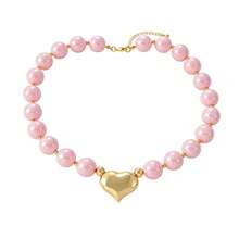 1pc Bohemian Flirty Style Y2K Creative Fashion Elegant Exquisite Gorgeous Simple Luxury Sweet Dopamine Color Beaded Heart Pendant Necklace For Women, Sisters, Couples, Graduation/Prom Jewelry Gift, Suitable For Daily Wear, Dating, Party, Holiday, Summer Beach Vacation, Colorful Jewelry - necklace - View 11