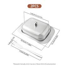 1/3Pcs Stainless Steel Butter Dish With Lid And Butter Spreader Knife, Airtight Dustproof Butter Keeper Container For Fridge Kitchen Breakfast Storage - View 8