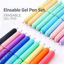 1/5/9PCS Colorful Erasable Gel Pen Set, Easily Erase Writing Errors; Equipped With 0.6mm Tip And Unique Egg-Shaped Design, Perfect For Sketching, Doodling, Writing, Project Creation, Learning Supplies, Office Tools And Professional Art Applications/School Supplies - Erasable Ballpoint Pen - View 7