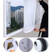 Malla de ventana blanca DIY, red mosquitera autoadhesiva con gancho y bucle, pantalla de insectos para ventana sin taladro - Varios estilos - Ver 5