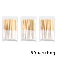 60pcs/Bag Multi-Purpose Disposable Cotton Swabs, Wooden Handle Precision Cleaning Swabs For Nail Polish Cleanup, Lip & Eyeliner Correction, Essential For Nail Art, Tattoo, Beauty And Home Detail Cleaning Tasks - Multicolor - View 15