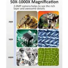 HD Digital Microscope With 4.3-Inch Screen, 1080P Resolution, And 1000X Magnification. Benchtop Electronic Microscope For Industrial Maintenance. - White - View 3