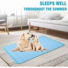 Pet Dog Cooling Mat, Washable Summer Ice Silk Dog Bed Pad, Breathable Printed Design - Multicolor - View 13