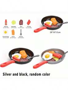 1 Set Children's Kitchen Pretend Play Toy, Frying Pan Cooking Set, Cooking Toy, Holiday Gift - 過家家平底鍋套裝 - 查看 12