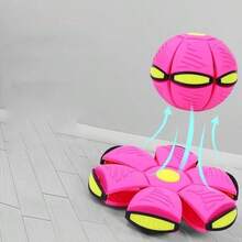 1pc Magic Flying Saucer Ball, Foot-Activated Transformable Stress Relief Bouncing Elastic Ball Outdoor Toy - Multicolor - View 10