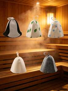 1 pieza Gorro de sauna y ducha de fieltro simple y elegante, de secado rápido, sombrero de baño para aguas termales, gorro absorbente de agua para secar el cabello, adición para aguas termales y sala de sauna, gorro de sauna suave para uso en interiores y exteriores, adecuado para jacuzzis, salas de vapor, spas, cascos de sauna - Multicolor - Ver 2