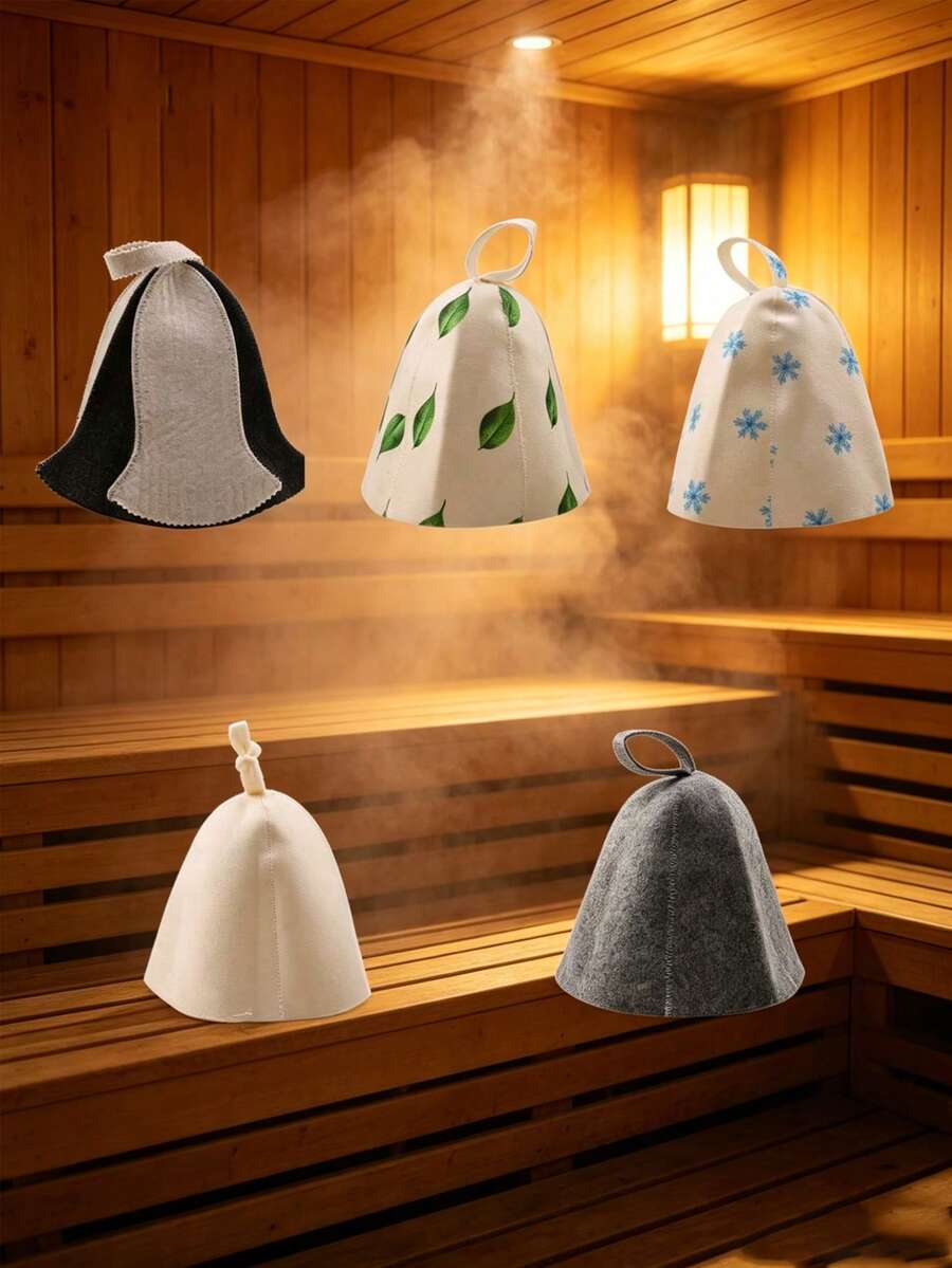 1 pieza Gorro de sauna y ducha de fieltro simple y elegante, de secado rápido, sombrero de baño para aguas termales, gorro absorbente de agua para secar el cabello, adición para aguas termales y sala de sauna, gorro de sauna suave para uso en interiores y exteriores, adecuado para jacuzzis, salas de vapor, spas, cascos de sauna