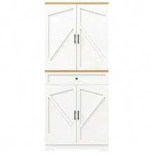 High-End Kitchen Unit With 12 Doors And Drawers (80 X 40 X 180 Cm), Modern Storage Unit For Snacks, Made Of MDF And Chipboard, Sideboard For Dining Room, Kitchen Or Living Room. - White - View 8