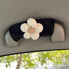 1件可愛花朵卡通車把手握把，耐用尼龍通用款，男女適用，防滑安全保護，車內配件，趣味設計，柔軟材質 - 拉手套 - 查看 1