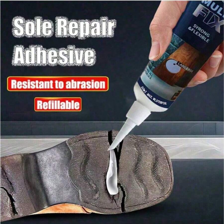 Multi-Purpose Shoe Sole Repair Glue - Durable, Flexible, Waterproof, Suitable For All Shoes, Strong Bonding, Wear-Resistant, Black Gel Sealant - Black Glue - View 1