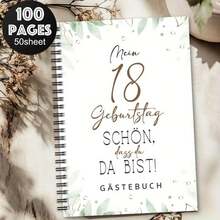 1 pieza Cuaderno de invitados con espiral de estética española, diario de recuerdos con tema de flores silvestres para eventos especiales, mensajes para celebraciones y cumpleaños, libro de mensajes de bendición para el 18º cumpleaños, aniversario o recepción, libro de registro de invitados - F - Ver 4