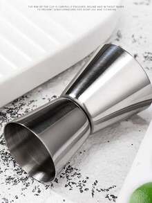 1pc Thick 304 Stainless Steel Double Jigger, Measuring Cup, Ounce Cup (Bar Use), Double-Headed Measuring Cup, Cocktail Cup, Perfect Silver Kitchen Tool For Bartending And Parties, Multiple Capacity Options Available - View 1