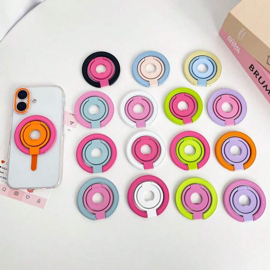 Summer Colorful Phone Telescopic Folding Stand, Phone Ring Holder Stand, Desktop Support Stand - Multicolor - View 1
