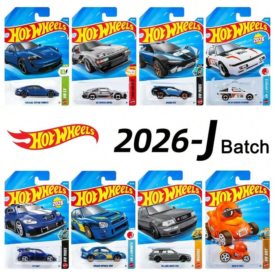 Mattel Mattel Hot Wheels 1:64 比例壓鑄合金車,適合玩樂或展示,Die-26J 系列逼真合金玩具車,蝙蝠車、道奇、雪佛蘭、三菱、鴨子、速霸陸、奧迪、別克 C4982 小車,GTC 系列,給愛好者男孩的禮物,玩具車模型,1件裝 - 彩色 - 查看 1