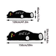 1pc Floor Mat Carpet (Rug, Carpet, Bath Mat, Bath Rug, Door Mat, Runners), Modern Personalized Creative - Cartoon Fun INS Style Anime Black Cat Shaped Decorative Carpet, For Bathroom, Kitchen, Entrance, Hallway, Bedside, Living Room, Bedroom, Etc., All Season Washable Soft Floor Mat, Aesthetic Home Decor - Multicolor - View 3