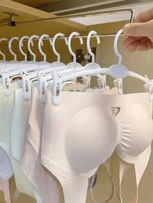 Multifunctional Hanger, Telescopic Non-Marking Anti-Slip Closet Storage Rack, Pants Hanger Clips, Suitable For Jeans, Skirts, Tops, Shoes, Boots - White - View 3