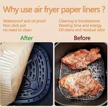 SOKANY Non-Stick Air Fryer Liners, Disposable Baking Paper Pads For Air Fryer, Oil-Proof & Waterproof, Perfect For Baking Fried Foods, Square Shaped Baking Paper Pads, Heat Resistant & Stain-Resistant, Suitable For Microwave, Steamer And Other Cooking Tools Air Fryer Accessories - View 8