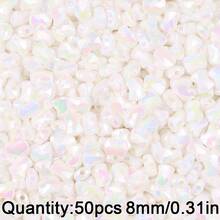 50顆 6*8mm 馬卡龍色純色竹節壓克力散珠，DIY手工配件材料，友誼禮物，家居裝飾，小物件裝飾 - 竹節亞克力珠 - 查看 14