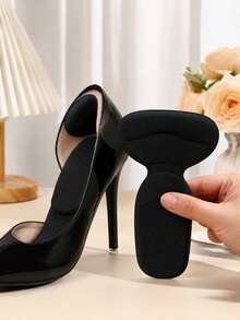 QKC 1 Pair Soft Heel Pads, Anti-Slip Heel Protectors, Suitable For High Heels And Dress Shoes - Black - View 2