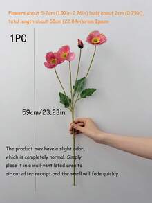3枝/1枝 虞美人人造花 家居裝飾 絲綢花 絨毛莖 人造花飾品 花束 派對裝飾 婚禮裝飾 餐廳餐桌人造花裝飾 鐵絲可折疊人造花枝 - 彩色 - 查看 9
