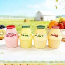 Realistic Binggrae Milk Drink Squishy, Creative Slow Rising PU Toy, Desktop Ornament & Stress Relief Toy - Binggrae Milk Bottles (4 Designs, Approximately 10cm Tall) - View 3