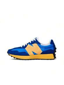 New Balance NB 327 Lightweight Versatile Leather Low-Top Casual Urban Commuter Running Shoes Unisex Blue Orange - Blue - View 2