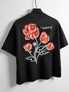 Men's White Short-Sleeve T-Shirt By SWAVVY, Summer - 黑色 - 查看 1