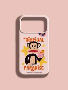 官方授權 Paul Frank 液態矽膠手機殼，全機身防摔保護含鏡頭防護，休閒果汁猴子與兔子星星字母圖案，新款式適用於 iPhone Xs/Xsmax/Xr/11/12/13/14/15/16/17Pro Max，節日禮物，日常通勤，日常防摔保護，高美感設計 - 彩色 - 查看 2