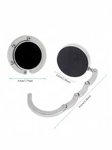 1 pieza Gancho con patrón de dibujos animados, estampado de gato blanco y negro, plegable, adecuado para mesa, escritorio, puede colgar bolsas - Blanco y Negro - Ver 8