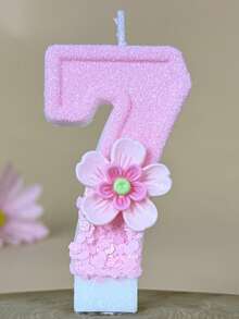 1pc Pure Pink Gradient Double Layer Flower Number Birthday Candle, Suitable For Birthday Party, Company Anniversary Celebration Theme Cake Decoration - View 21