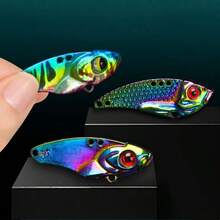 1PC 5g Metal VIB Fishing Lure Hard Bait, High Vibration Sinking Spoon Lures With Sharp Treble Hooks, Long Cast Artificial Bait For Bass Pike Trout Saltwater Freshwater - Multicolor - View 3