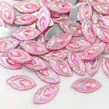 50pcs Colored Resin AB Flat Back Eyelets, Suitable For Clothing, Jewelry, DIY, Clip And Paste Decoration - Color - View 18