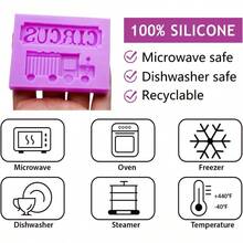- Juego de moldes de silicona con temtica de circo, molde de silicona para decoracin de pasteles de payaso con moldes de fondant, diseos de tienda, kit de decoracin de pasteles y fundicin - púrpura (NF291) - Ver 3