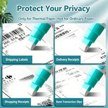 1pc/2pcs Privacy Protection Pen - Wide Tip Erasable, Suitable For Address Labels, Credit Cards, Phone Bills, Shipping Labels, ID Card Covers, Shipping Eraser Pen, Back To School - A - View 3