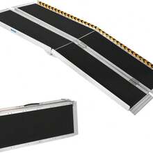 Wheelchair Ramp - Portable Aluminum Ramp With Non-Slip Surface, Reflective Strips And Transition Plate, 600 Lbs Capacity - Quad-fold (4-fold) - View 1