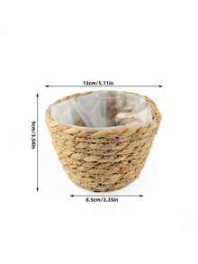 1/2/3pcs Nordic Style Natural Seagrass Woven Planter Baskets, Versatile Plant Pot Holders, Home Decor Flower Vases (Actual Size May Vary Slightly) - Multicolor - View 14
