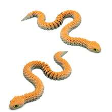 Mainan Cetak Satu Potong Ular Viper Fantasi 3D, Skema Warna Gradien Keren dengan Restorasi Sisik Halus, Berbagai Pose untuk Tampilan Fleksibel, Ornamen Meja Unik, Koleksi Kreatif, Hadiah Hari Anak, Hadiah Lelucon - MultiWarna - View 8