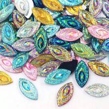 50pcs Colored Resin AB Flat Back Eyelets, Suitable For Clothing, Jewelry, DIY, Clip And Paste Decoration - Color - View 11