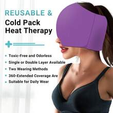 Hydrogel Ice Compress Head Wrap, Dual-Use Cold & Hot Cooling Heating Head Cover, Cold & Hot Headband, Cold & Hot Relaxing Dual-Use Headwear Eye Mask, Physical Cooling Gel Head Wrap Cold & Hot Ice Compress Head Cover Face Mask Ice Compress Eye Mask Gel Head Wrap - A - View 2