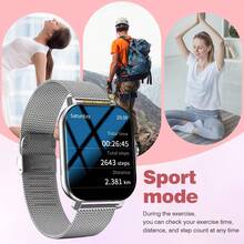 Jam Tangan Pintar Layar Sentuh Penuh HD 1,83 Inci Baru, Unisex, Mendukung Panggilan/Jawab Telepon, Tali Baja, Pedometer, Penghitung Kalori, Berbagai Mode Olahraga, Pengingat Pesan dan Pengingat Panggilan, Jam Tangan Pintar Multifungsi, Jam Tangan Pintar Olahraga, Kompatibel dengan Sistem Android/IOS, Pilihan Hadiah Natal - MultiWarna - View 3