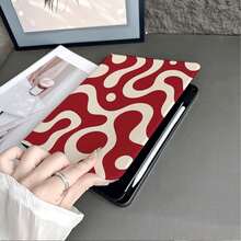 1件 紅色與白色抽象漩渦印花平板保護殼，附筆槽，相容於 iPad 10代 Smart Case/Air 13(M3 2025)/Air 11/11(A16 2025)，相容於 Oppo Pad，相容於 Matepad，相容於 Vivo Pad，相容於 Honor Pad，相容於 Xiaoxin Pad - 彩色 - 查看 8
