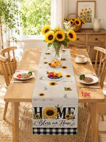1 pieza Camino de mesa con patrón de girasol a cuadros amarillo & blanco, estilo campestre, decoración del hogar y cocina, 1 pieza camino de mesa, 4 piezas manteles individuales, 1 pieza funda de almohada, juego de camino de mesa & manteles individuales, múltiples combinaciones de productos disponibles, decoración del hogar suministros para fiestas interiores & exteriores, decoración de habitación. Adecuado para decoración del hogar y cocina en primavera & verano y decoración de fiestas - Multicolor - Ver 16
