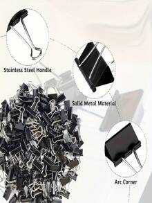 1/10/100pcs Medium Size Binder, 5/8 Inch, Durable Metal Folder, Suitable For Office, Classroom And Teachers - View 3
