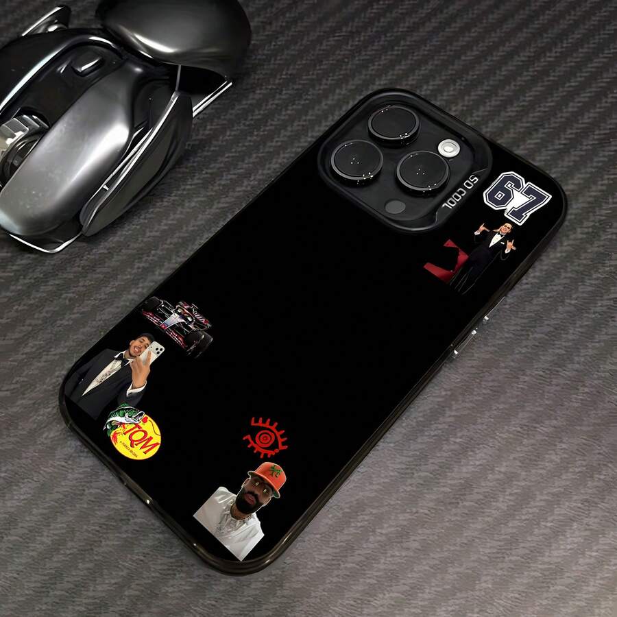 Tema de carreras de Fórmula Uno en negro y rojofunda de teléfono Fundas compatibles con ,Apple,VIVO,OPPO,,, y Honor.Fabricadas en silicona TPU,ofrecen protección contra golpes y caídas. - Negro - Ver 1