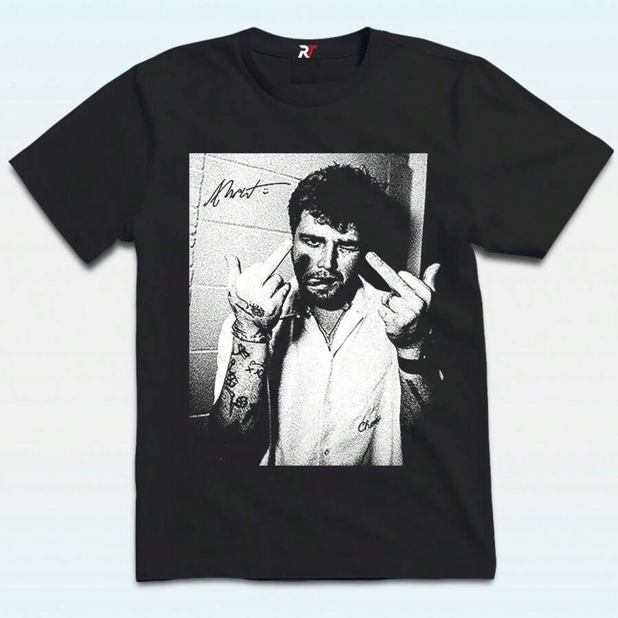 Tour Face Middlle F-Finger T-Shirt S To 3XL NI069 FREE SHIPPING - 黑色 - 查看 1