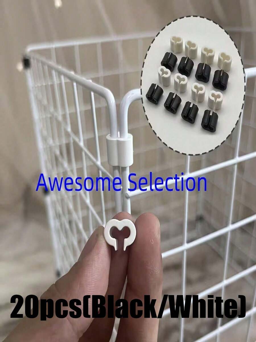 20pcs (Black/White) DIY Grid Clip Y-Type Plastic Connectors, Suitable For Pet Cage Connection, Modular Grid Kit For DIY Pet Playpen Assembly (No Battery Required), With Rotatable And Foldable Quick Release Clips