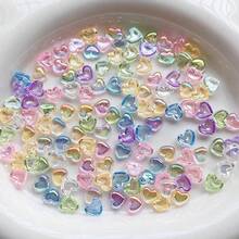 300pcs Acrylic 8mm Transparent AB Cute Mini Heart Flat Back Nail Art DIY Scrapbook Accessories Crafts - Color - View 17