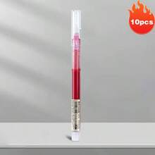 10支/10支 0.5mm 快乾中性凝膠筆，黑/藍/紅順滑書寫圓珠筆，耐用塑膠蓋，適合學生考試、學校、辦公室日常使用，開學季 - A - 查看 10