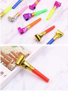 5/20/50pcs Colorful Birthday Party Blowers, Party Noise Makers, Christmas Trumpets, Party Whistles, New Year Party Favors, Party Blowers, Party Gifts, Party Supplies, Random Colors - Multicolor - View 4